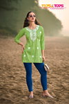 Colors Vol 6 Tips And Tops Rayon Embroidery Western Top Orders In India
